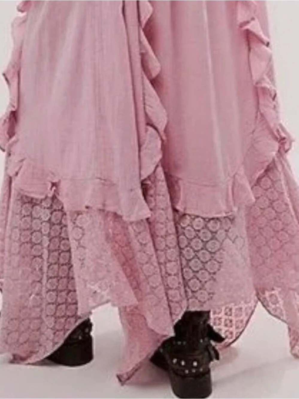 Free People Ethereal Bohemian Bring The Romance Midi Maxi Dress Pink Medium